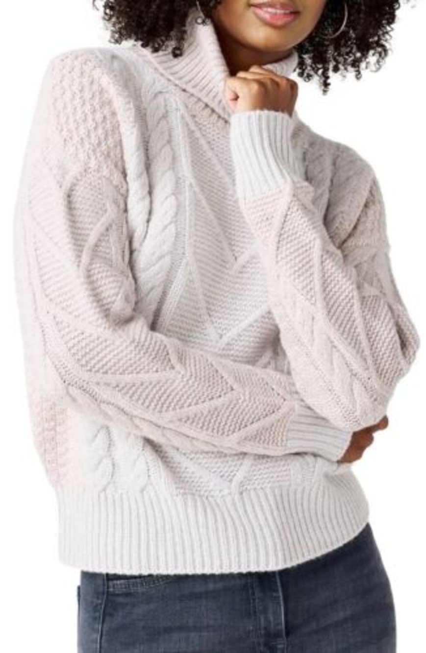 Wool Cashmere Blend Splendid Collection Sophie Turtleneck Sweater XL